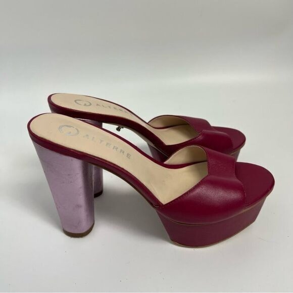 ALTERRE Malbec Metallic Platform heels Sz 6 - Picture 10 of 10